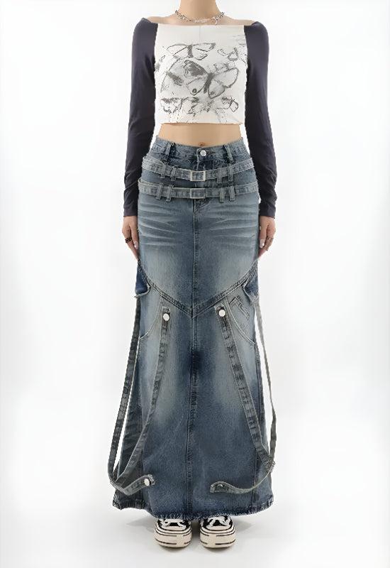 Quick Outfits, Modest Fashion Outfits Ideas Y2K Denim Maxi Skirt Quick Outfits, Modest Fashion Outfits Ideas Y2K Denim Maxi Skirt