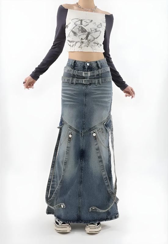 Quick Outfits, Modest Fashion Outfits Ideas Y2K Denim Maxi Skirt Quick Outfits, Modest Fashion Outfits Ideas Y2K Denim Maxi Skirt