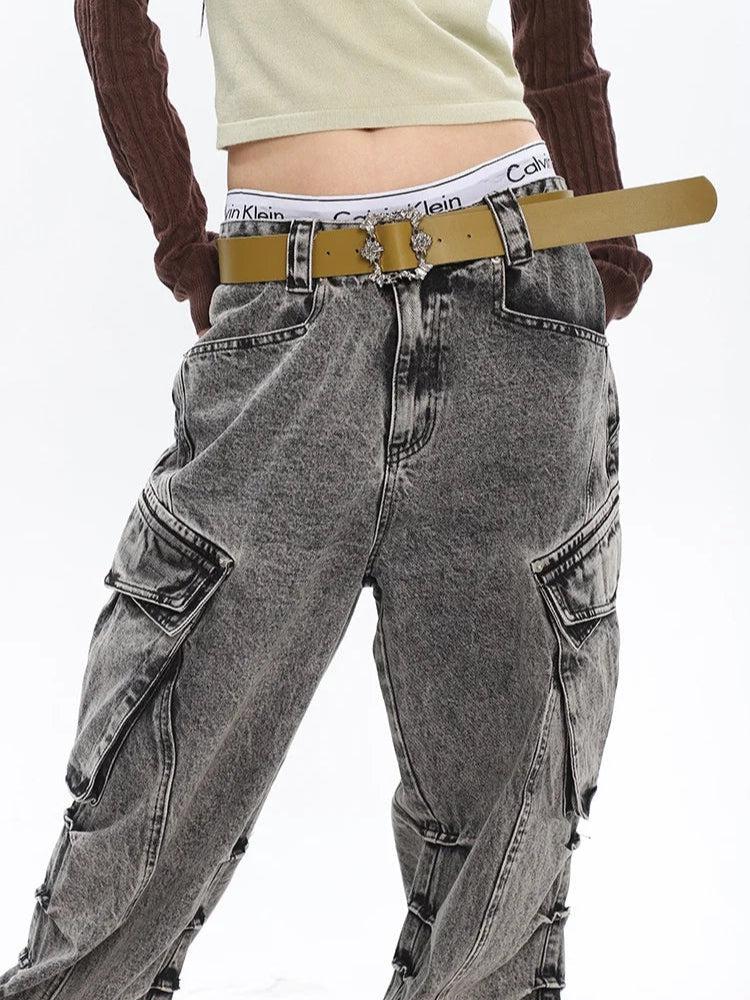Quick Outfits, Modest Fashion Outfits Ideas Y2K Distressed Big Pockets Cargo Jeans Quick Outfits, Modest Fashion Outfits Ideas Y2K Distressed Big Pockets Cargo Jeans
