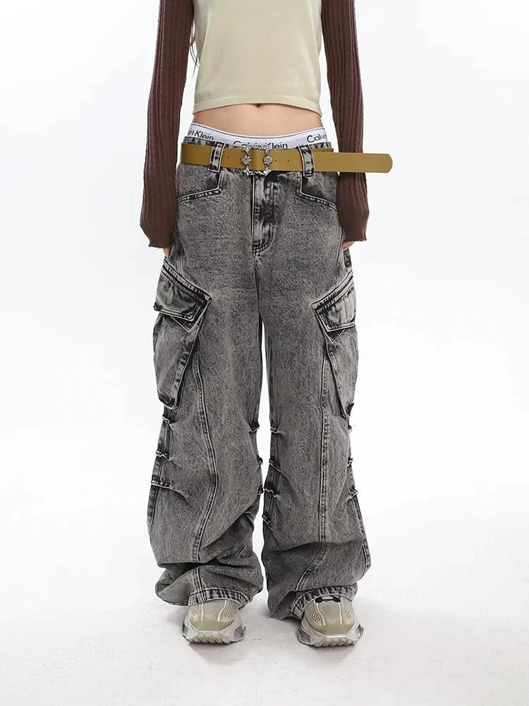 Quick Outfits, Modest Fashion Outfits Ideas Y2K Distressed Big Pockets Cargo Jeans Quick Outfits, Modest Fashion Outfits Ideas Y2K Distressed Big Pockets Cargo Jeans