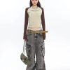 Quick Outfits, Modest Fashion Outfits Ideas Y2K Distressed Big Pockets Cargo Jeans