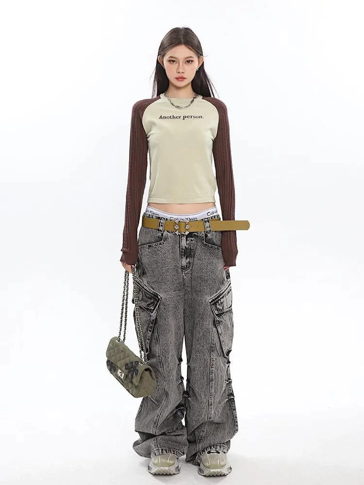 Quick Outfits, Modest Fashion Outfits Ideas Y2K Distressed Big Pockets Cargo Jeans Quick Outfits, Modest Fashion Outfits Ideas Y2K Distressed Big Pockets Cargo Jeans