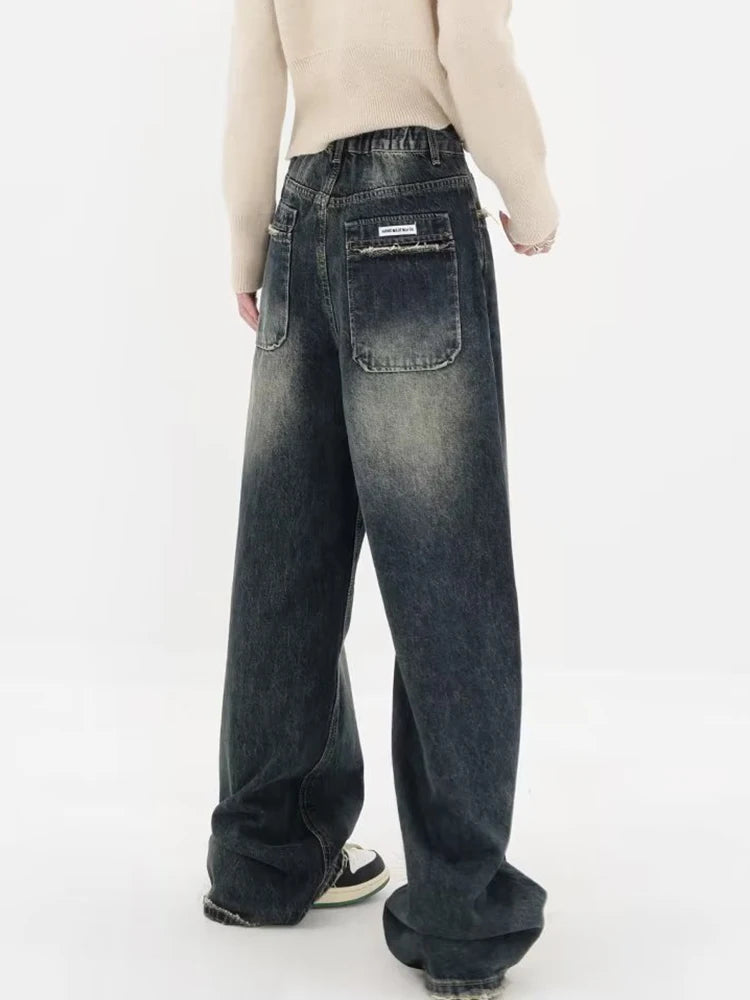 Quick Outfits, Modest Fashion Outfits Ideas Y2K Distressed Pocket Wide Leg Jeans Quick Outfits, Modest Fashion Outfits Ideas Y2K Distressed Pocket Wide Leg Jeans