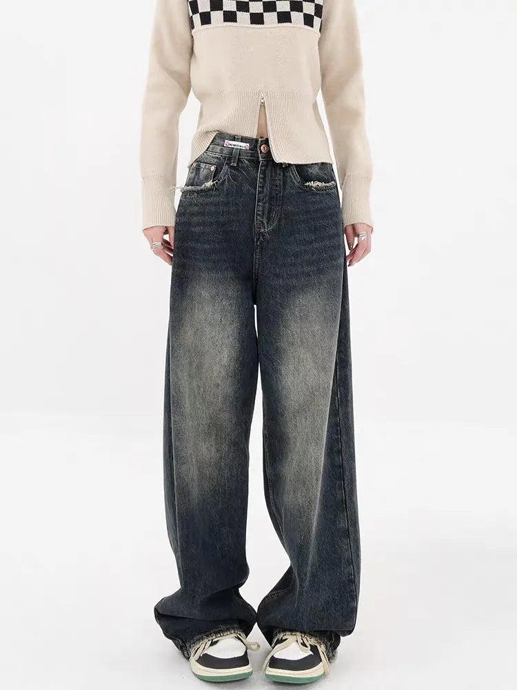 Quick Outfits, Modest Fashion Outfits Ideas Y2K Distressed Pocket Wide Leg Jeans Quick Outfits, Modest Fashion Outfits Ideas Y2K Distressed Pocket Wide Leg Jeans