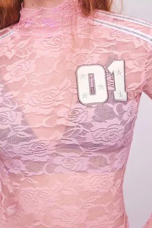 Quick Outfits, Modest Fashion Outfits Ideas Y2K Embroidered Lace Top