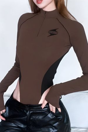 Quick Outfits, Modest Fashion Outfits Ideas Y2K Extra Long Sleeve Bodysuit