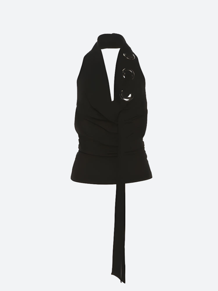 Quick Outfits, Modest Fashion Outfits Ideas Y2K Eyelets Halter Neck Top Quick Outfits, Modest Fashion Outfits Ideas Y2K Eyelets Halter Neck Top