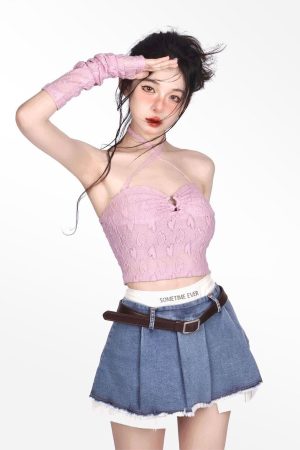 Quick Outfits, Modest Fashion Outfits Ideas Y2K Fake Two Piece Pleated Mini Skirt