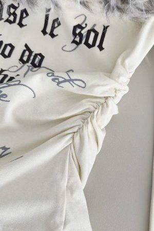 Quick Outfits, Modest Fashion Outfits Ideas Y2K Faux Fur Collar Top