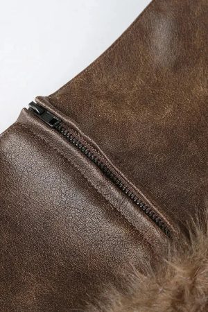 Quick Outfits, Modest Fashion Outfits Ideas Y2K Faux Fur Mini Skirt