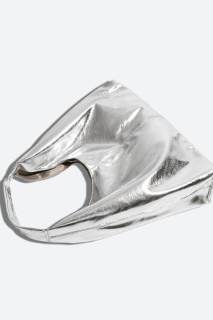 Quick Outfits, Modest Fashion Outfits Ideas Y2K Faux Patent Leather Hobo Bag