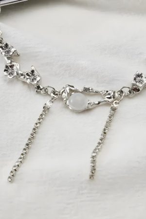 Quick Outfits, Modest Fashion Outfits Ideas Y2K Flowers Beaded Chain Necklace