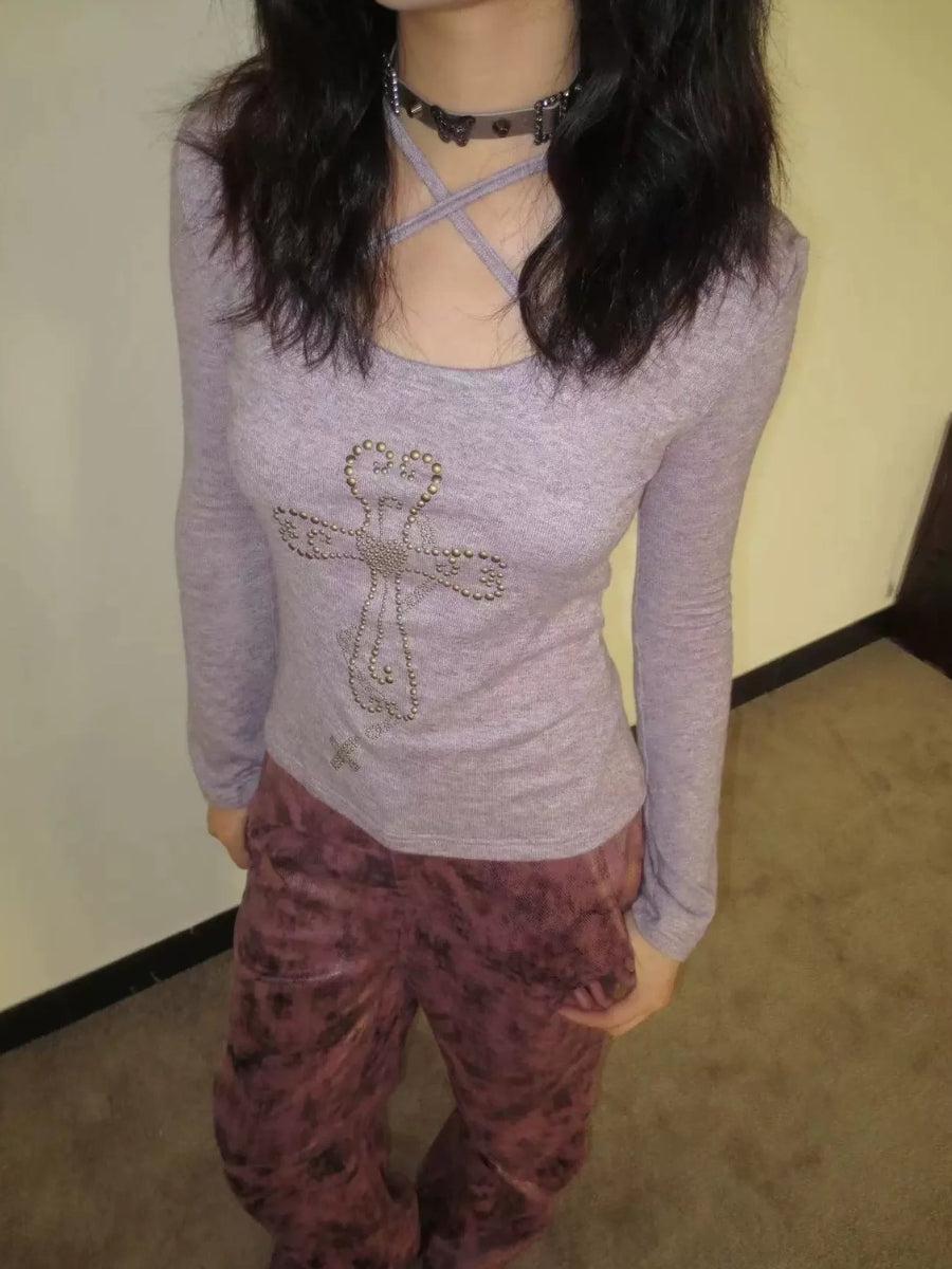 Quick Outfits, Modest Fashion Outfits Ideas Y2K Golden Cross Top Quick Outfits, Modest Fashion Outfits Ideas Y2K Golden Cross Top