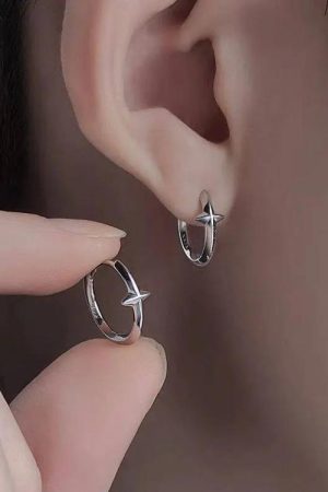 Quick Outfits, Modest Fashion Outfits Ideas Y2K Grunge Stars Hoop Earrings