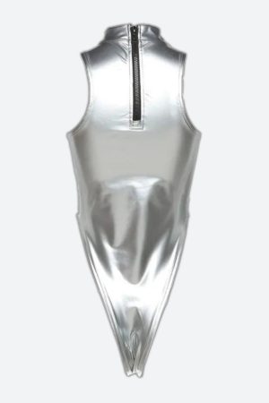 Quick Outfits, Modest Fashion Outfits Ideas Y2K High Neck Zip-Up Bodysuit