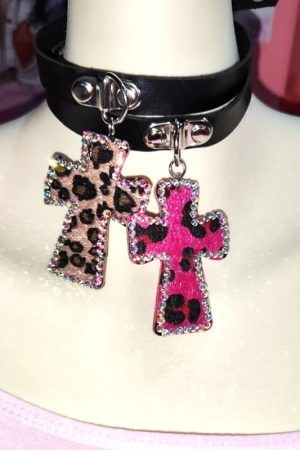 Quick Outfits, Modest Fashion Outfits Ideas Y2K Leopard Cross Choker Necklace