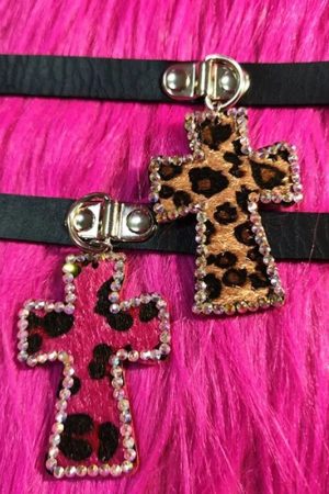 Quick Outfits, Modest Fashion Outfits Ideas Y2K Leopard Cross Choker Necklace