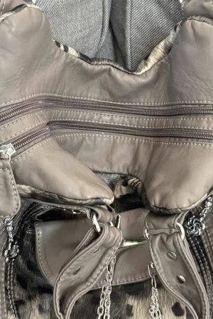 Quick Outfits, Modest Fashion Outfits Ideas Y2K Leopard Faux Fur Bag