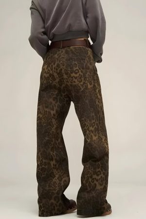 Quick Outfits, Modest Fashion Outfits Ideas Y2K Leopard Straight Leg Pants
