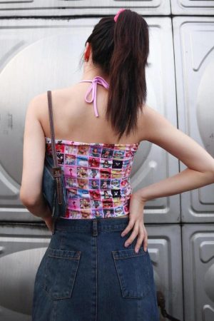 Quick Outfits, Modest Fashion Outfits Ideas Y2K Magazine Covers Drawstring Top