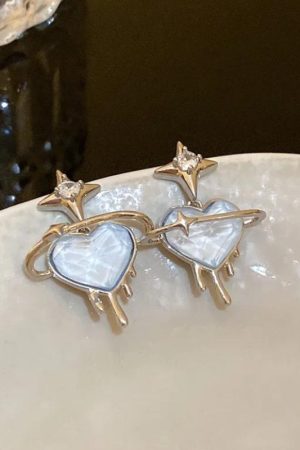 Quick Outfits, Modest Fashion Outfits Ideas Y2K Melting Heart Earrings