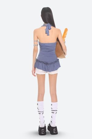 Quick Outfits, Modest Fashion Outfits Ideas Y2K Mini Dress & Shorts Two Piece Set