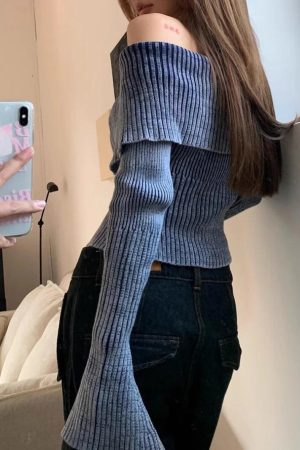 Quick Outfits, Modest Fashion Outfits Ideas Y2K Off Shoulder Cardigan