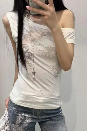 Quick Outfits, Modest Fashion Outfits Ideas Y2K One Shoulder Top