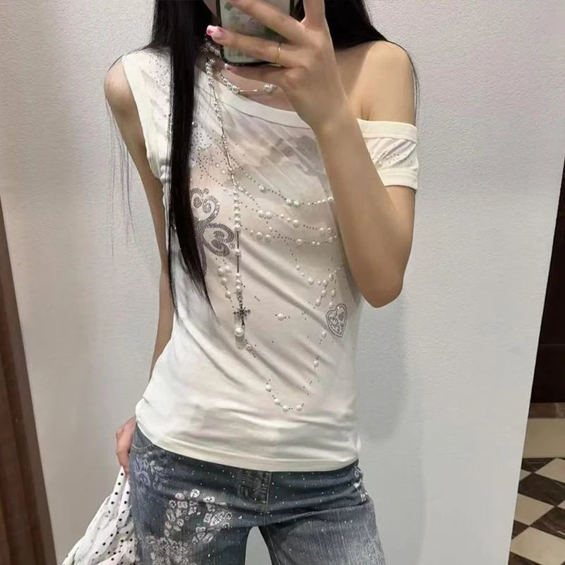 Quick Outfits, Modest Fashion Outfits Ideas Y2K One Shoulder Top Quick Outfits, Modest Fashion Outfits Ideas Y2K One Shoulder Top