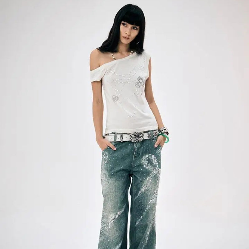 Quick Outfits, Modest Fashion Outfits Ideas Y2K One Shoulder Top Quick Outfits, Modest Fashion Outfits Ideas Y2K One Shoulder Top