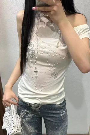 Quick Outfits, Modest Fashion Outfits Ideas Y2K One Shoulder Top