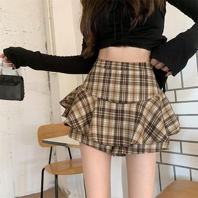 Quick Outfits, Modest Fashion Outfits Ideas Y2K Plaid Mini Skort Quick Outfits, Modest Fashion Outfits Ideas Y2K Plaid Mini Skort