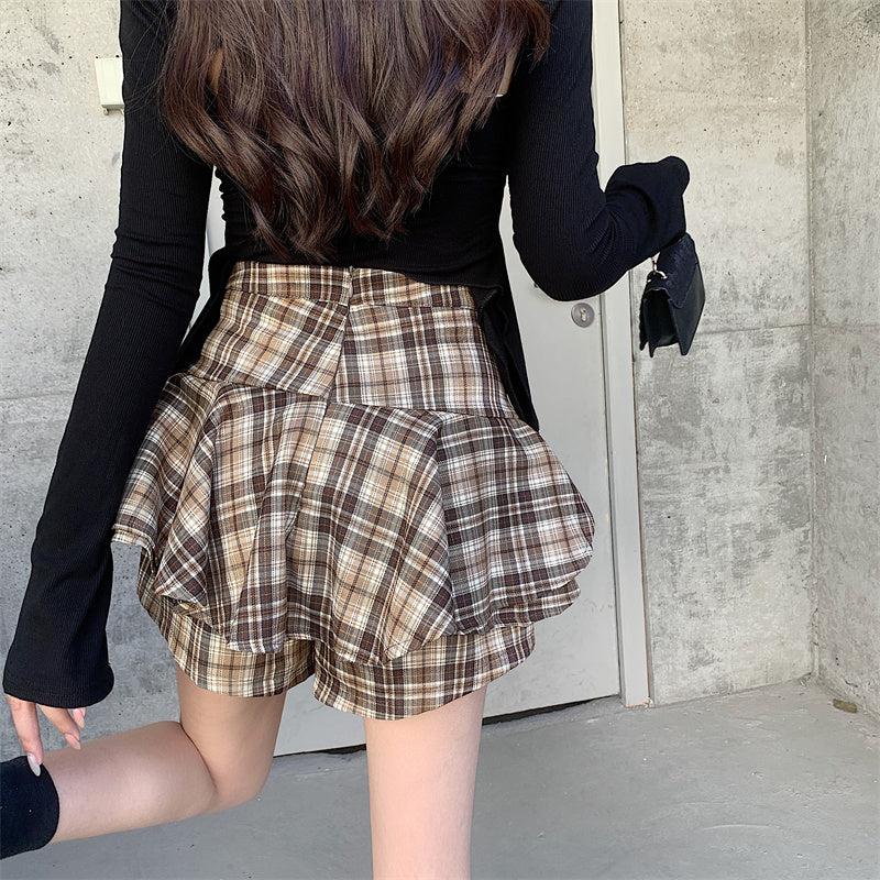 Quick Outfits, Modest Fashion Outfits Ideas Y2K Plaid Mini Skort Quick Outfits, Modest Fashion Outfits Ideas Y2K Plaid Mini Skort