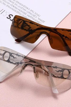 Quick Outfits, Modest Fashion Outfits Ideas Y2K Rectangle No Frame Sunglasses