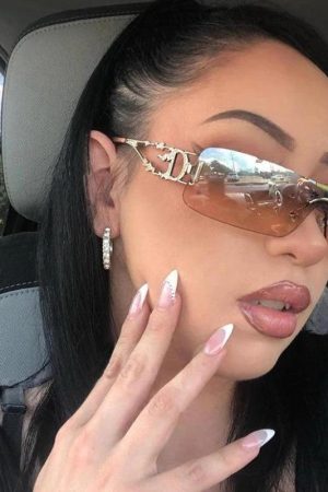 Quick Outfits, Modest Fashion Outfits Ideas Y2K Rectangle No Frame Sunglasses