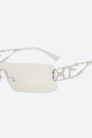 Quick Outfits, Modest Fashion Outfits Ideas Y2K Rectangle No Frame Sunglasses