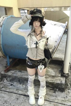 Quick Outfits, Modest Fashion Outfits Ideas Y2K Rhinestone Layered Cardigan