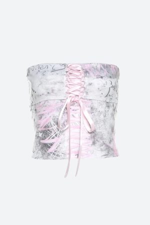 Quick Outfits, Modest Fashion Outfits Ideas Y2K Ribbon Tube Top