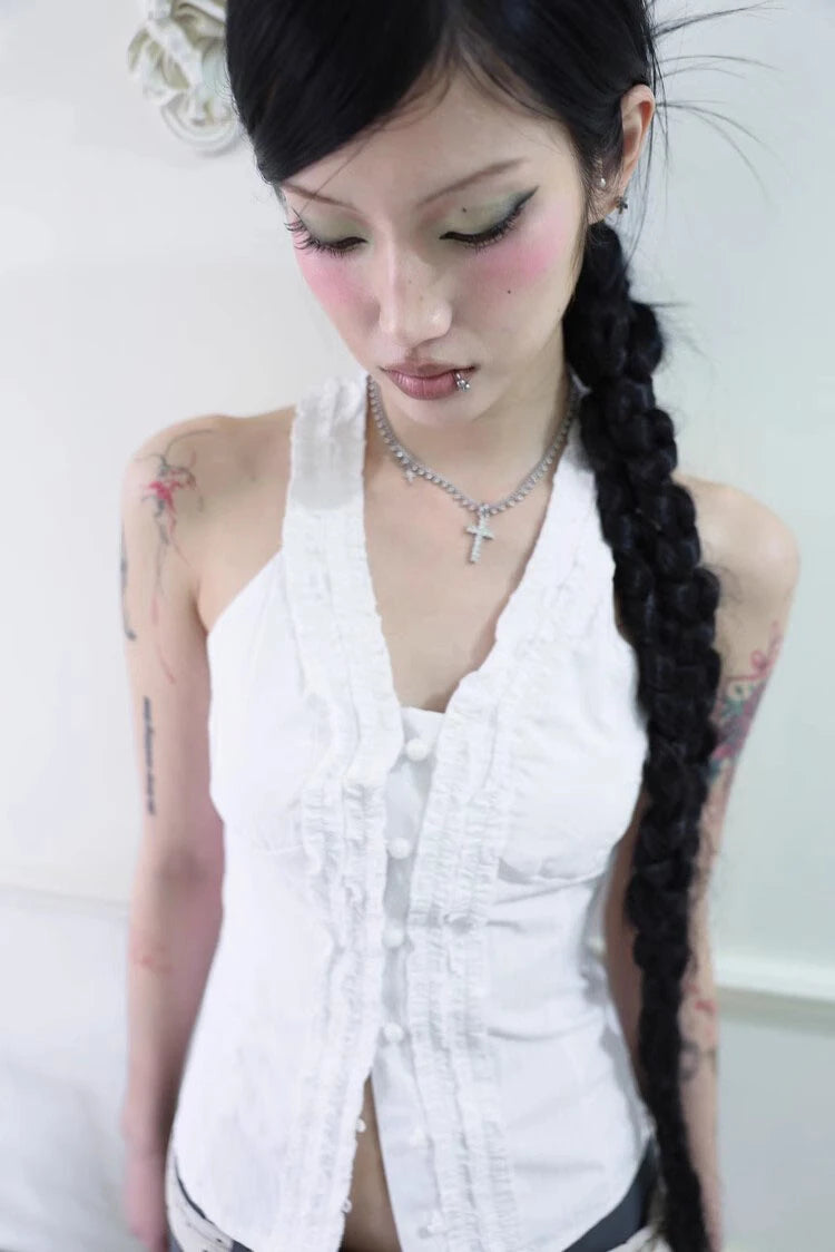 Quick Outfits, Modest Fashion Outfits Ideas Y2K Ruffle Top Quick Outfits, Modest Fashion Outfits Ideas Y2K Ruffle Top