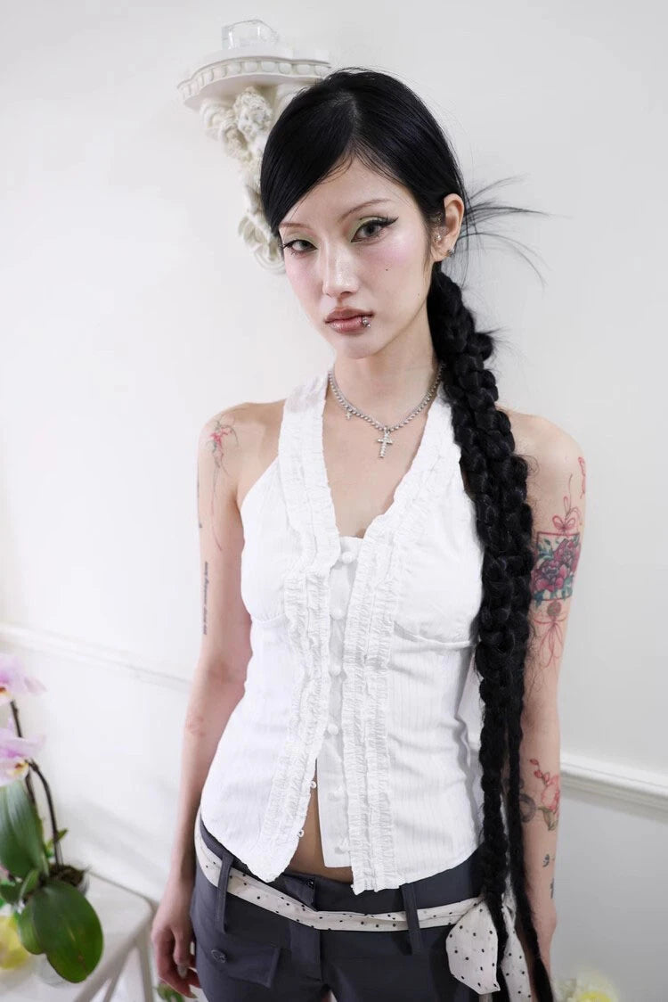 Quick Outfits, Modest Fashion Outfits Ideas Y2K Ruffle Top