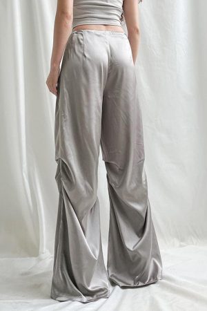 Quick Outfits, Modest Fashion Outfits Ideas Y2K Satin Wide Leg Pants