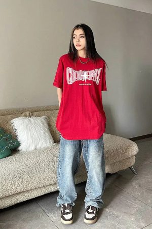 Quick Outfits, Modest Fashion Outfits Ideas Y2K Shiny Star Worldwide Tee