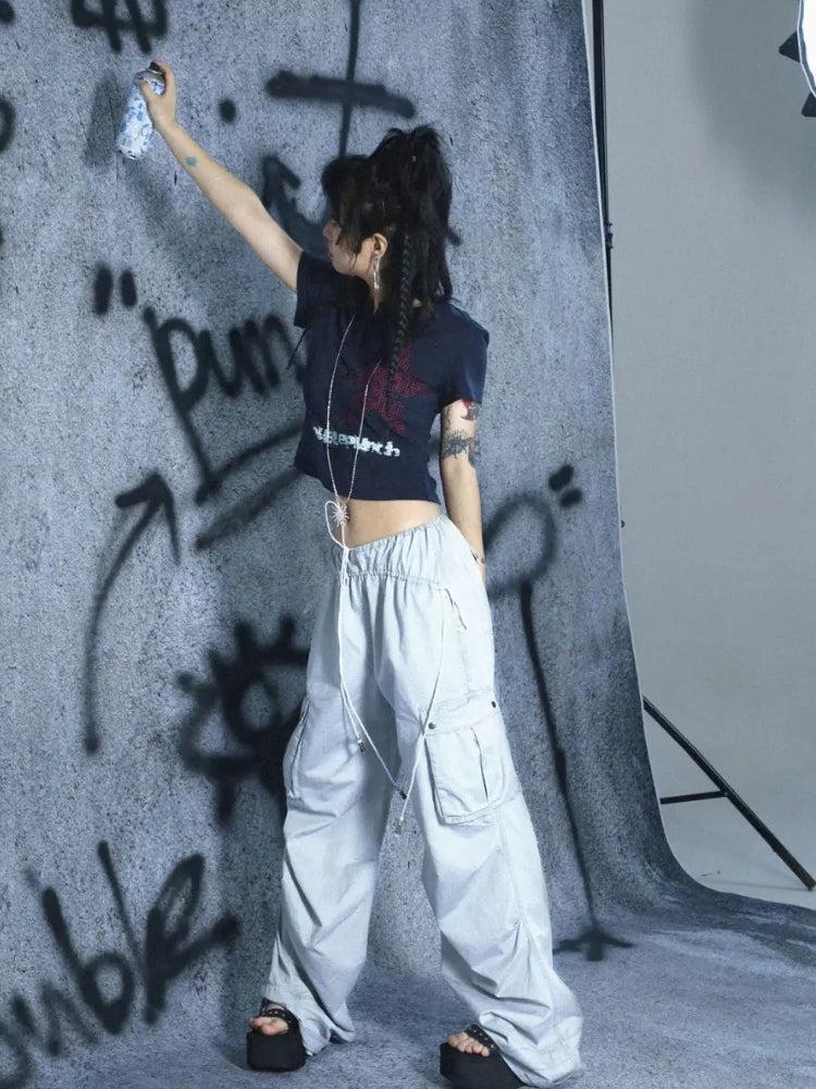 Quick Outfits, Modest Fashion Outfits Ideas Y2K Star Button-Up Tee Quick Outfits, Modest Fashion Outfits Ideas Y2K Star Button-Up Tee