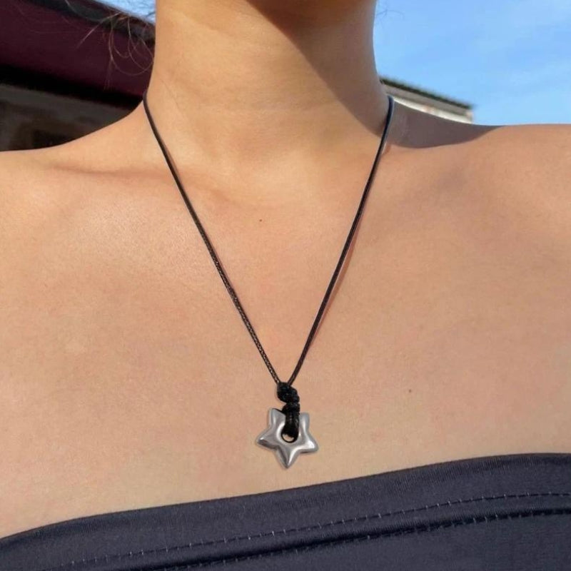 Quick Outfits, Modest Fashion Outfits Ideas Y2K Star Cord Necklace Quick Outfits, Modest Fashion Outfits Ideas Y2K Star Cord Necklace