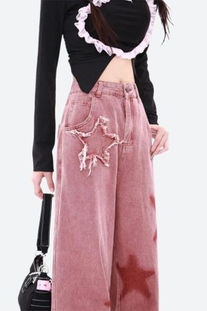 Quick Outfits, Modest Fashion Outfits Ideas Y2K Star Denim Jeans