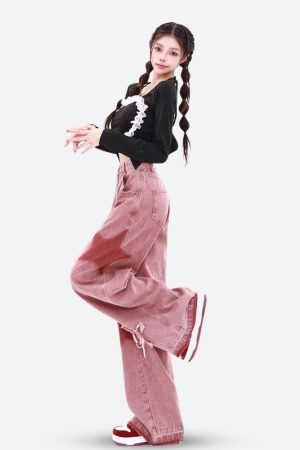 Quick Outfits, Modest Fashion Outfits Ideas Y2K Star Denim Jeans