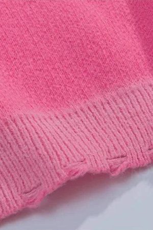 Quick Outfits, Modest Fashion Outfits Ideas Y2K Star Distressed Sweater