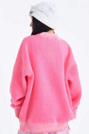 Quick Outfits, Modest Fashion Outfits Ideas Y2K Star Distressed Sweater