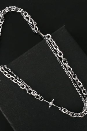 Quick Outfits, Modest Fashion Outfits Ideas Y2K Star Double Chain Necklace