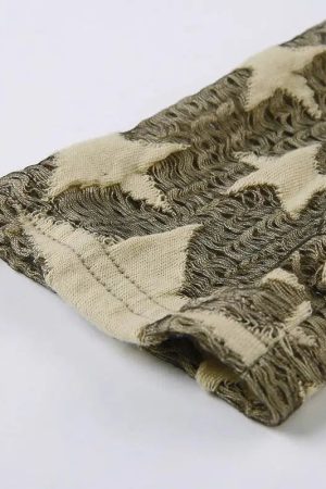 Quick Outfits, Modest Fashion Outfits Ideas Y2K Star Embroidered Crop Top